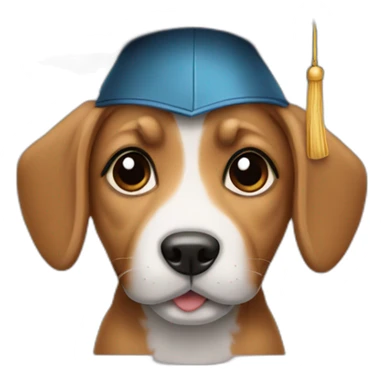 puppy with a mortarboard sticker