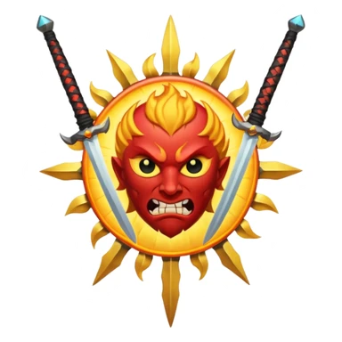 swordss sun beathing demon slayer style sticker