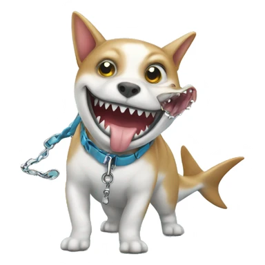 pet shark on a leash sticker