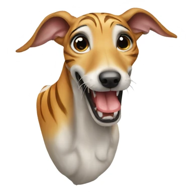 tiger greyhound licking sticker