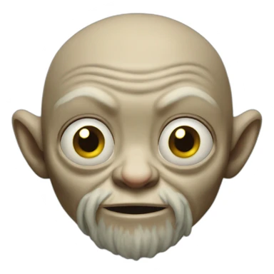 Gollum with a brown beard sticker