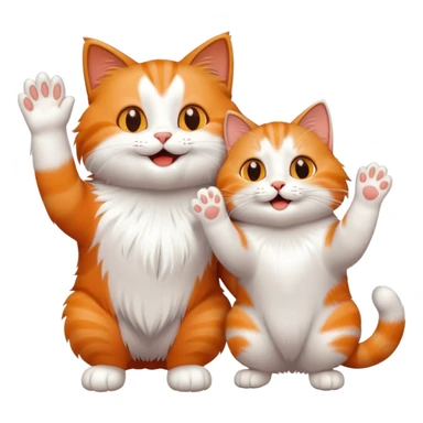 Very happy cat high-fiving another cat friend sticker