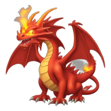 huge red Dragon Pokemon with fire four legs two arms sticker