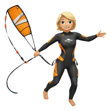 Kitesurfing blond ladie sticker
