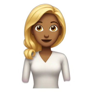 woman after the sticker