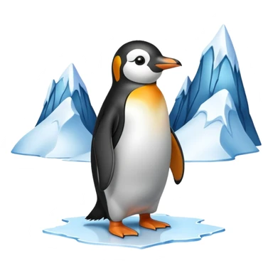 penguin looking to ice mountains sticker