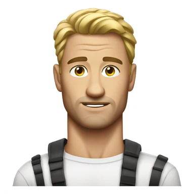 strong white pig like man with sexy clothes sticker