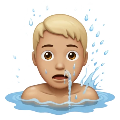 Tête qui se noit dans l’eau avec l’eau qui monte jusqu’à la bouche sticker