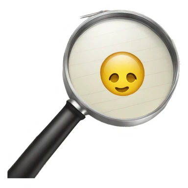 magnifying glass over a clipboard sticker