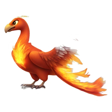 beautiful Phoenix on top of fire and background has little twinkles sticker