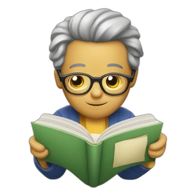 Dock wearing glasses and Reading a book sticker