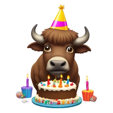 Bison birthday sticker