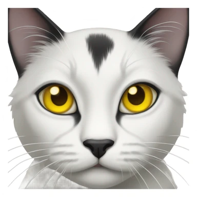 Cat black and white whit yellow eyes sticker