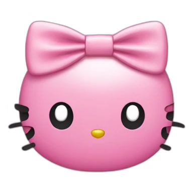 Hello Kitty noeud rose sticker