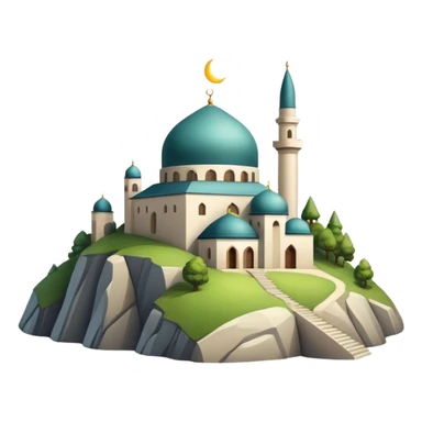 Eine burgähnliche moschee auf einem berg sticker
