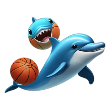 Dolphin with basketball and a label that says "Cherno more Odesos" in front of the dolphin and the basketball sticker