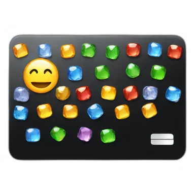 Black credit card with gems sticker