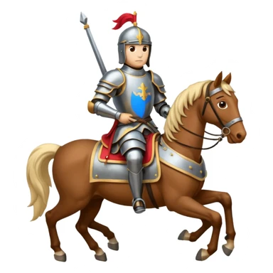 Emoticone Chevalier en armure sur cheval sticker