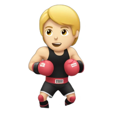 A photographer in a boxing ring with a bubble of information that says fight sticker