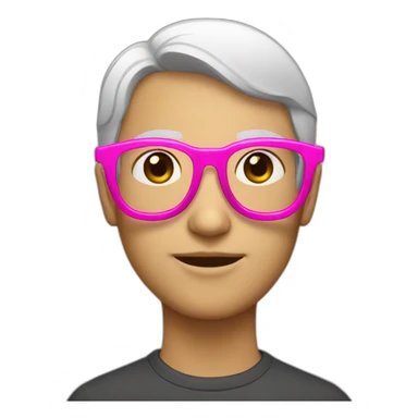 Glasses with pink lenses without face sticker