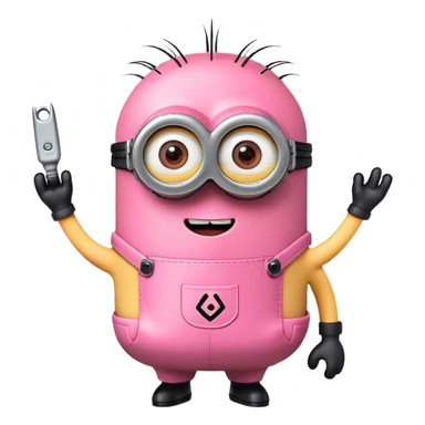 Pink minion sticker