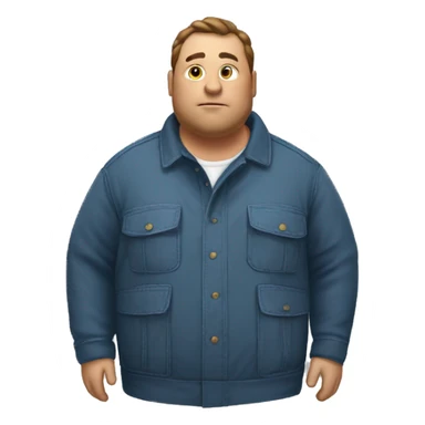 Fat man with Napapijri overshirt zoomin sticker