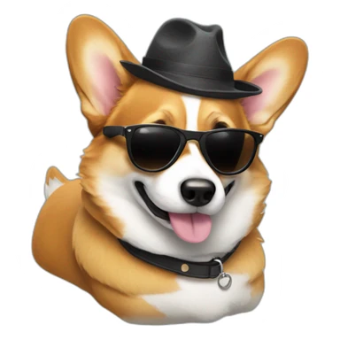 Corgi with sunglasses sticker