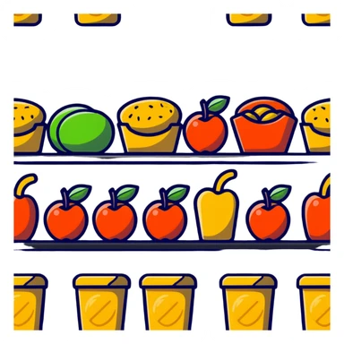 food items lined up in a row sticker