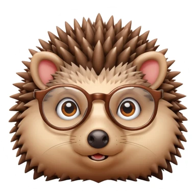 hedgehog with glasses sticker