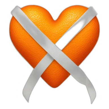 Orange heart with bandage sticker