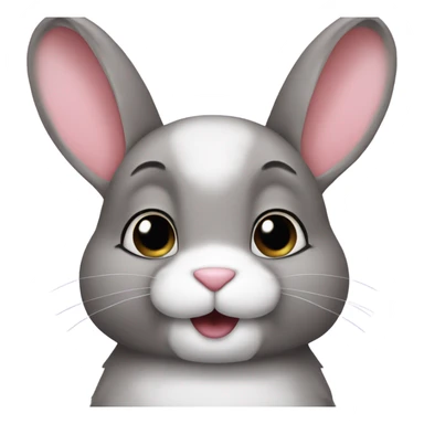 Bunny with heart eyes sticker