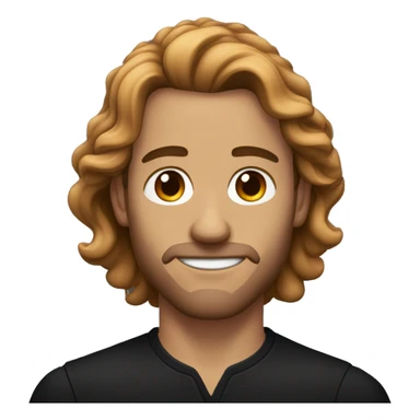 a man with auburn long wavy hair, stubble, black clothes, kohl in his eyes sticker