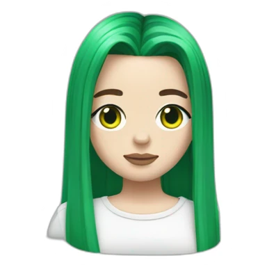 Billie eilish with green and black hair sticker