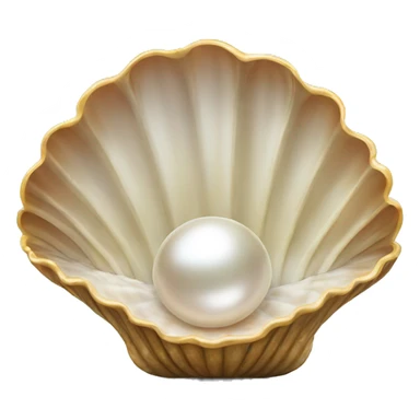 open clam shell with pearl sticker