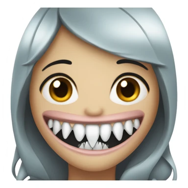 Girl shark with big black eyelashes and big teeth sticker