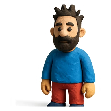 claymation style man with beard and spiky hairstyle sticker