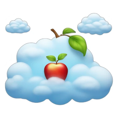 Apple on a cloud sticker