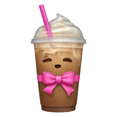 iced coffee with pink bow sticker