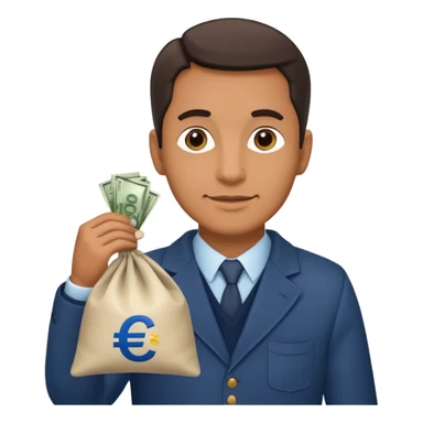 UNCLE WITH a bag of Euro MONEY sticker