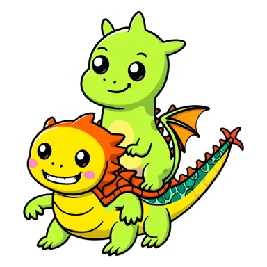 Spongebob riding a dragon sticker