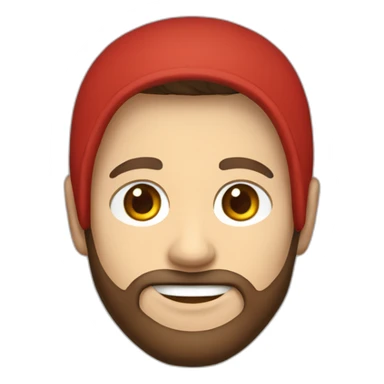 white dude smiling with a brown beard and short brown hair with a red hooded hoodie with "Posh" embroidered on the hoodie sticker