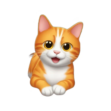 orange cat checking white car engine sticker