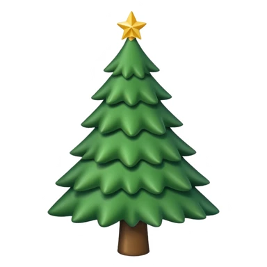 generate simple green christmas tree without toys sticker