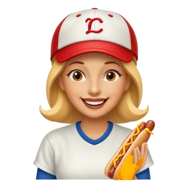 Female eating 3 hotdogs sticker