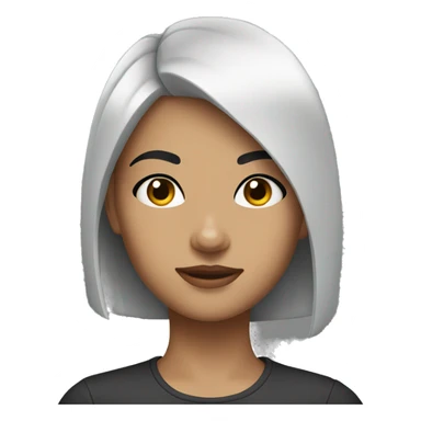 girl with black hair and eyebrow cut sticker