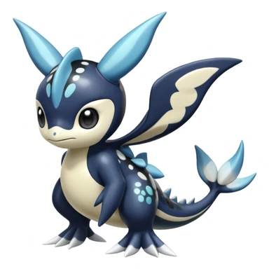 Black and white smooth glossy soft hot spotted Meloetta-Dialga-Orca-Giratina-Noibat-Pokémon-Fakémon-fusion-hybrid-creature sticker