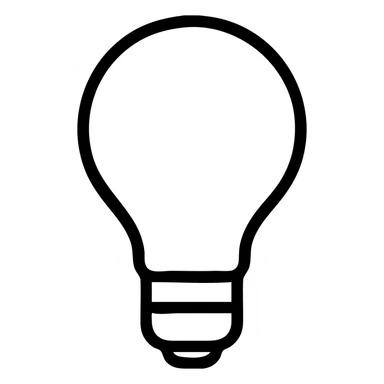 bulb icon, clean and simple, outlined style sticker