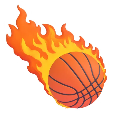 basketball on fire sticker