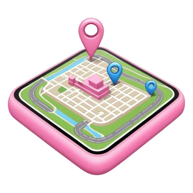 mix pink of a big gps map of the lines sticker