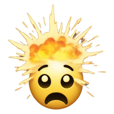 Create a 'mind blown' emoji with an explosion above the head. sticker